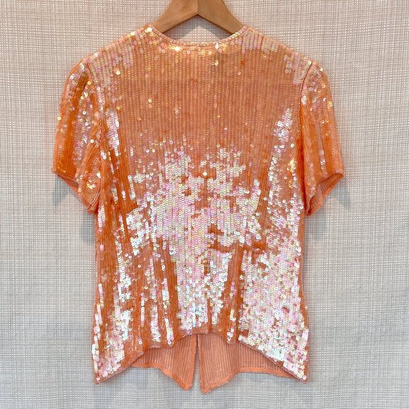 Victor Costa Tops - Vintage Rare Victor Costa Glamorous Sequins Beaded Top Glam 80s Sequins 24/7